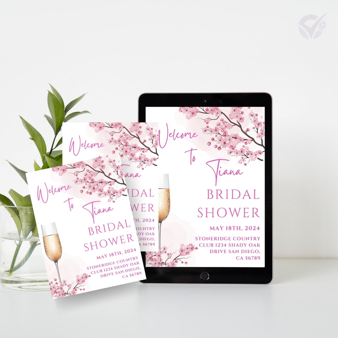 Autumn Themed Bridal Shower Invitations Editable Canva Template Digital Download