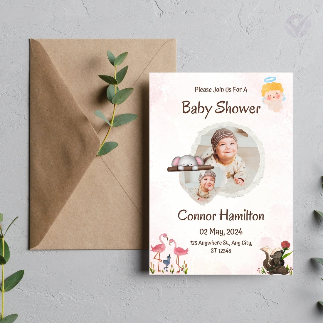 Baby Shower Invitation for Boy Editable Canva Template Baby Shower Invite Instant Digital Download