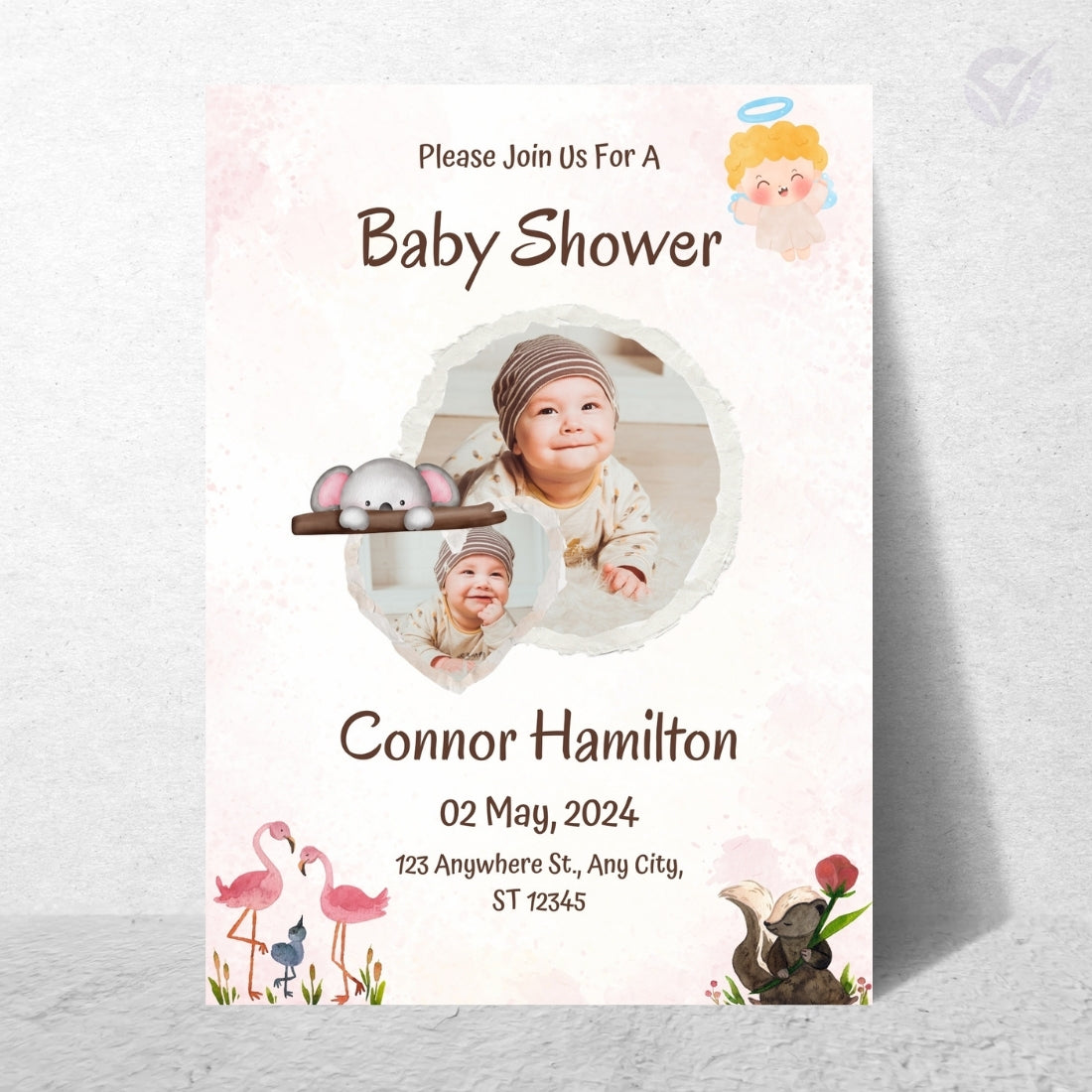 Baby Shower Invitation for Boy Editable Canva Template Baby Shower Invite Instant Digital Download