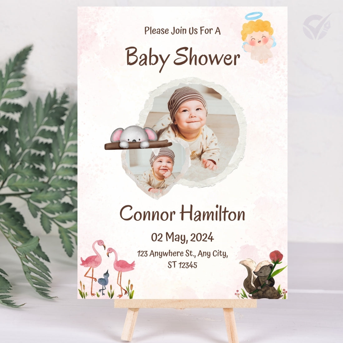Baby Shower Invitation for Boy Editable Canva Template Baby Shower Invite Instant Digital Download