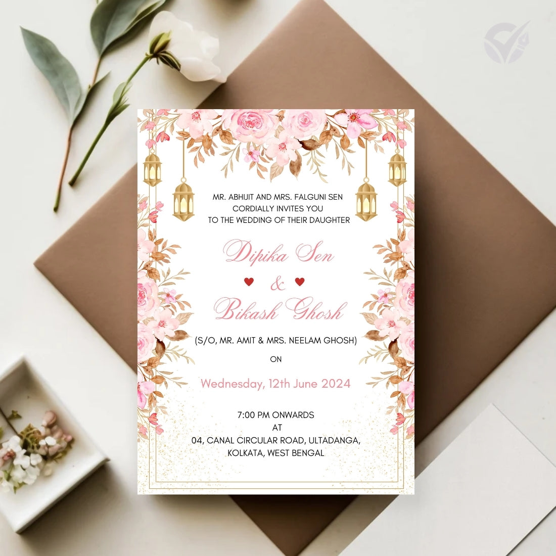 Bengali Wedding Invitation 2 Page Editable Canva Template Traditional Indian Wedding Card Instant Digital Download