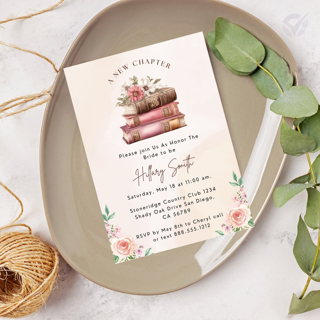 Book Themed Bridal Shower Invitation Editable Canva Template Literary Bridal Shower Invite Instant Digital Download