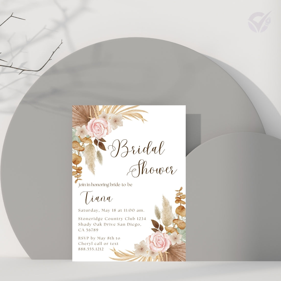 Floral Bridal Shower Invitation Editable Canva Template Flower Themed Invite Instant Digital Download