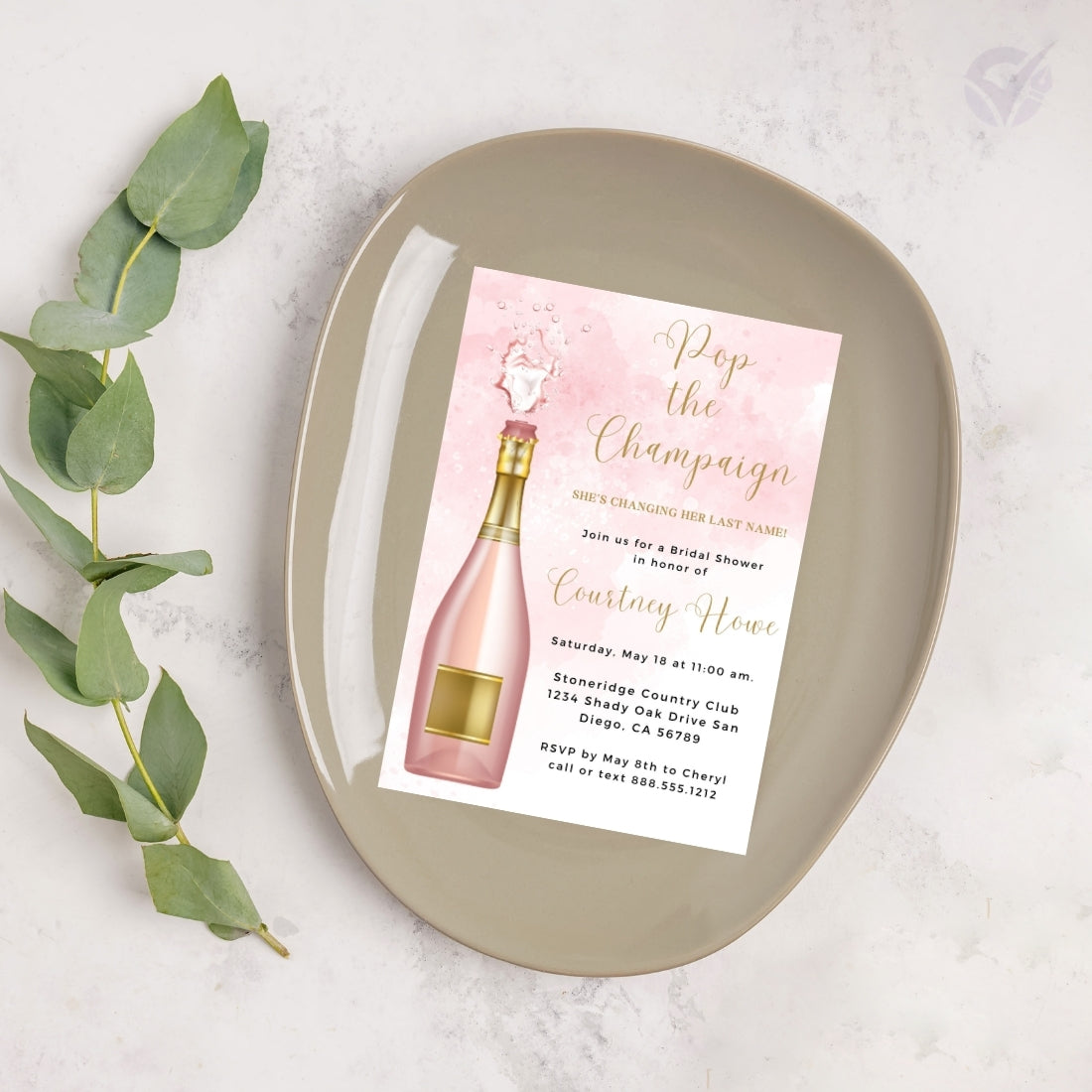 Bridal Shower Invitations Online Editable Canva Template 1-Page Digital Download