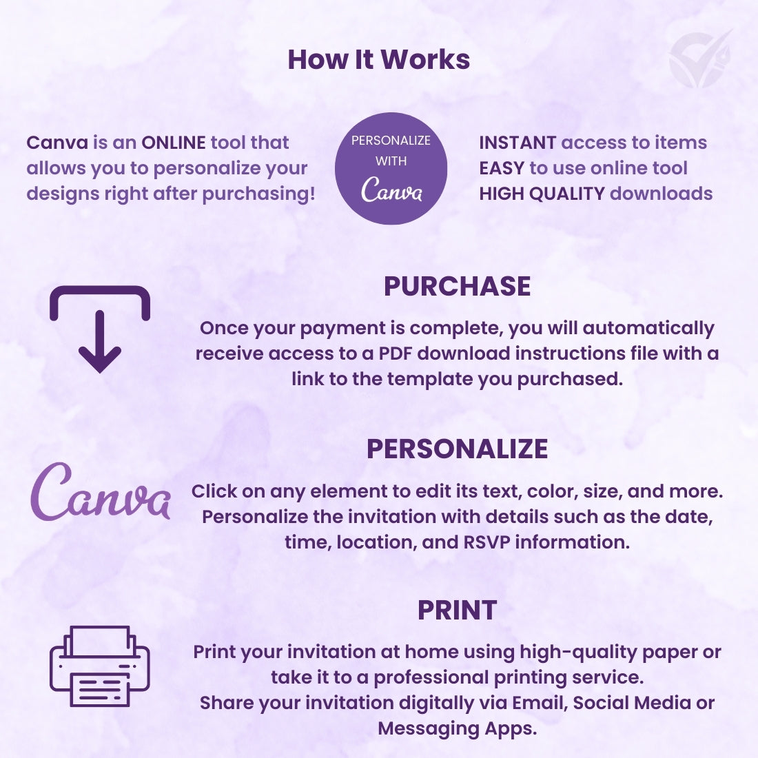 Bridal Shower Invitation Wording Editable Canva Template 1-Page Digital Download