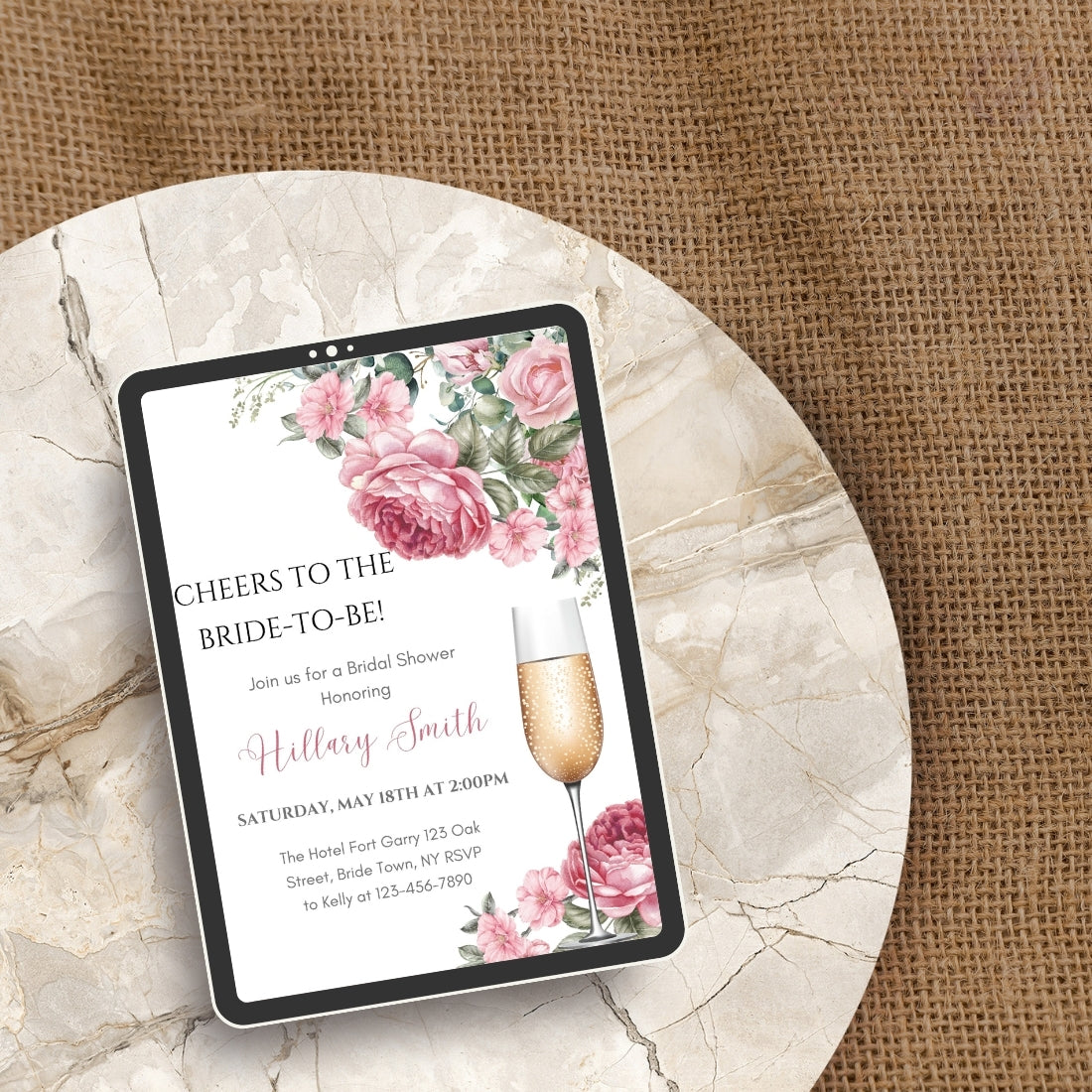 Printable Bridal Shower Invitations Editable Canva Template 5x7 Digital Download