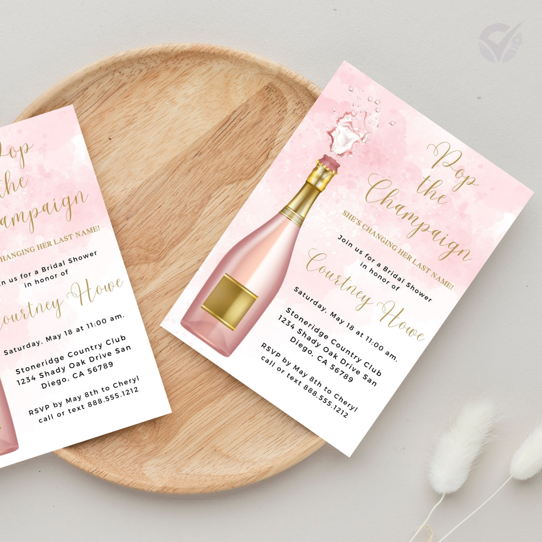 Bridal Shower Invitations Online Editable Canva Template 1-Page Digital Download