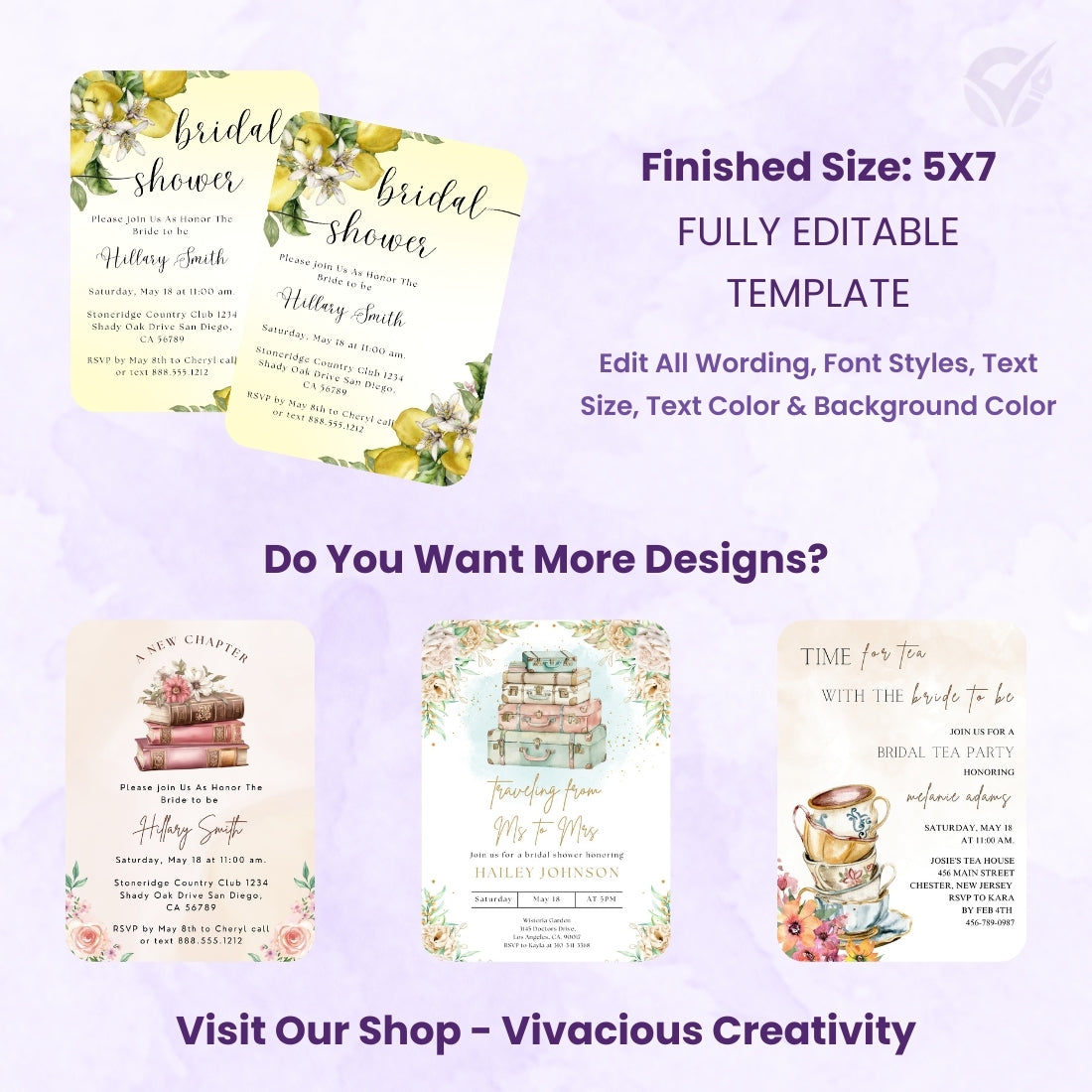 Lemon Themed Bridal Shower Invitation Editable Canva Template Citrus Bridal Shower Invite Instant Digital Download
