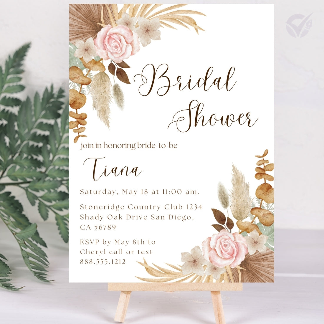 Floral Bridal Shower Invitation Editable Canva Template Flower Themed Invite Instant Digital Download