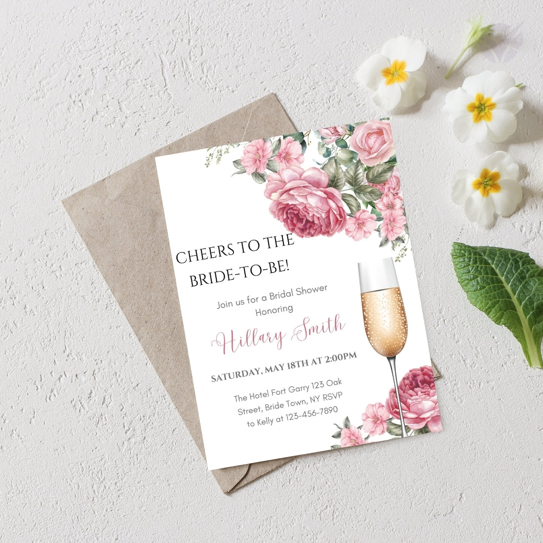 Printable Bridal Shower Invitations Editable Canva Template 5x7 Digital Download