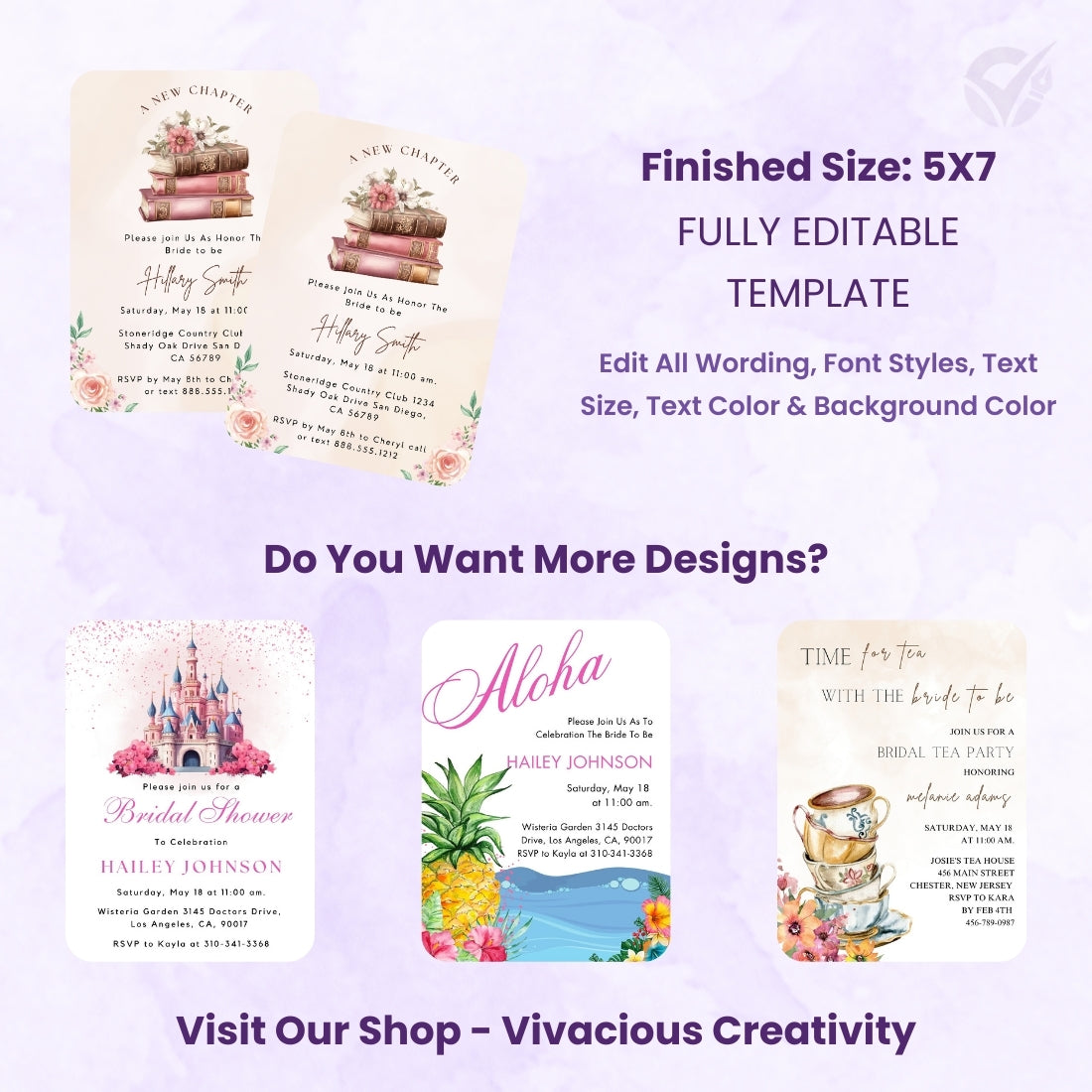 Book Themed Bridal Shower Invitation Editable Canva Template Literary Bridal Shower Invite Instant Digital Download