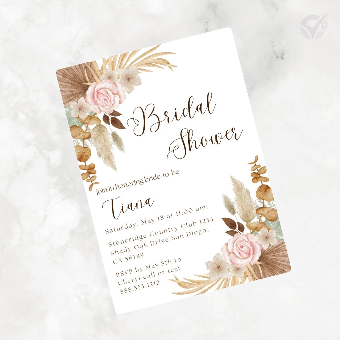 Floral Bridal Shower Invitation Editable Canva Template Flower Themed Invite Instant Digital Download