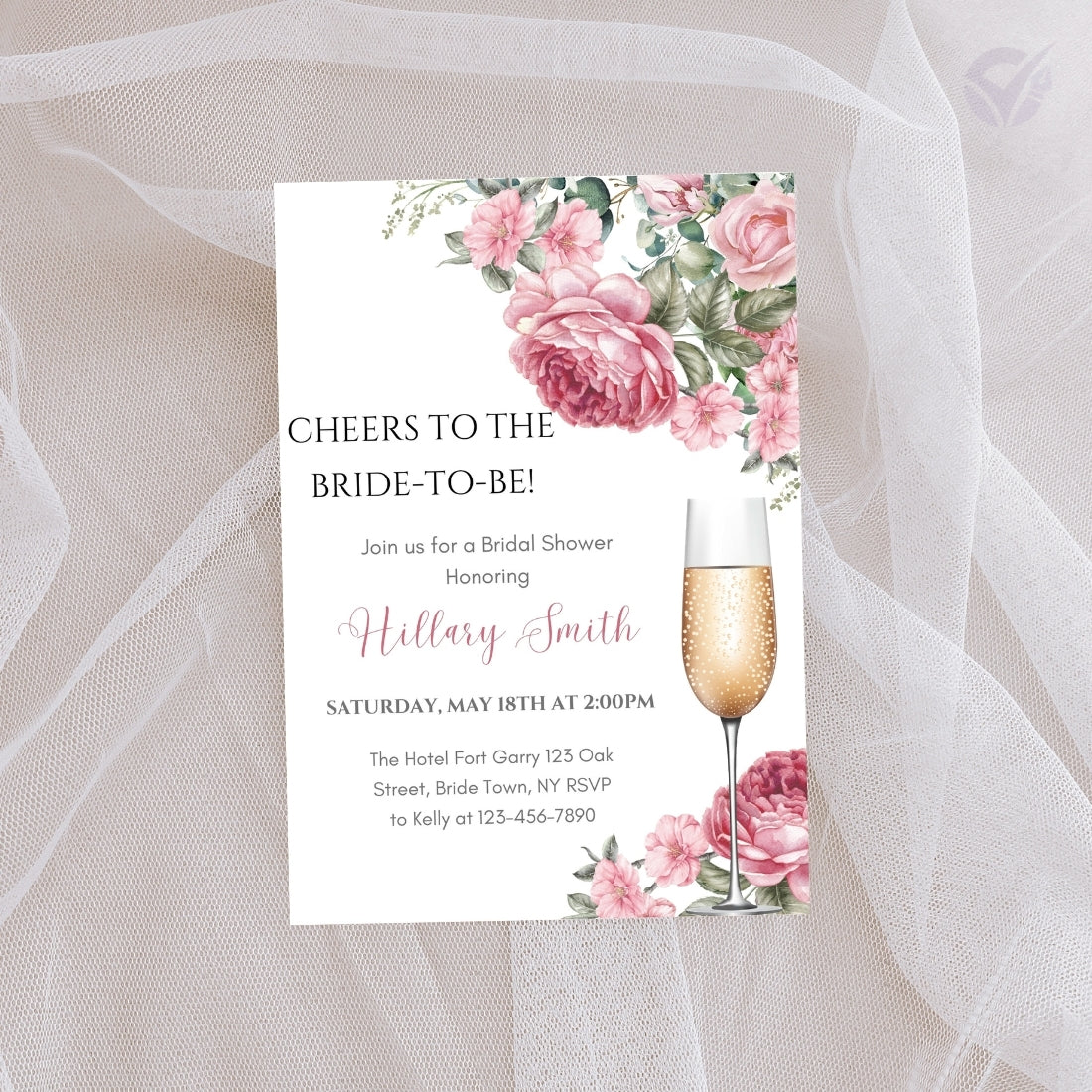 Printable Bridal Shower Invitations Editable Canva Template 5x7 Digital Download