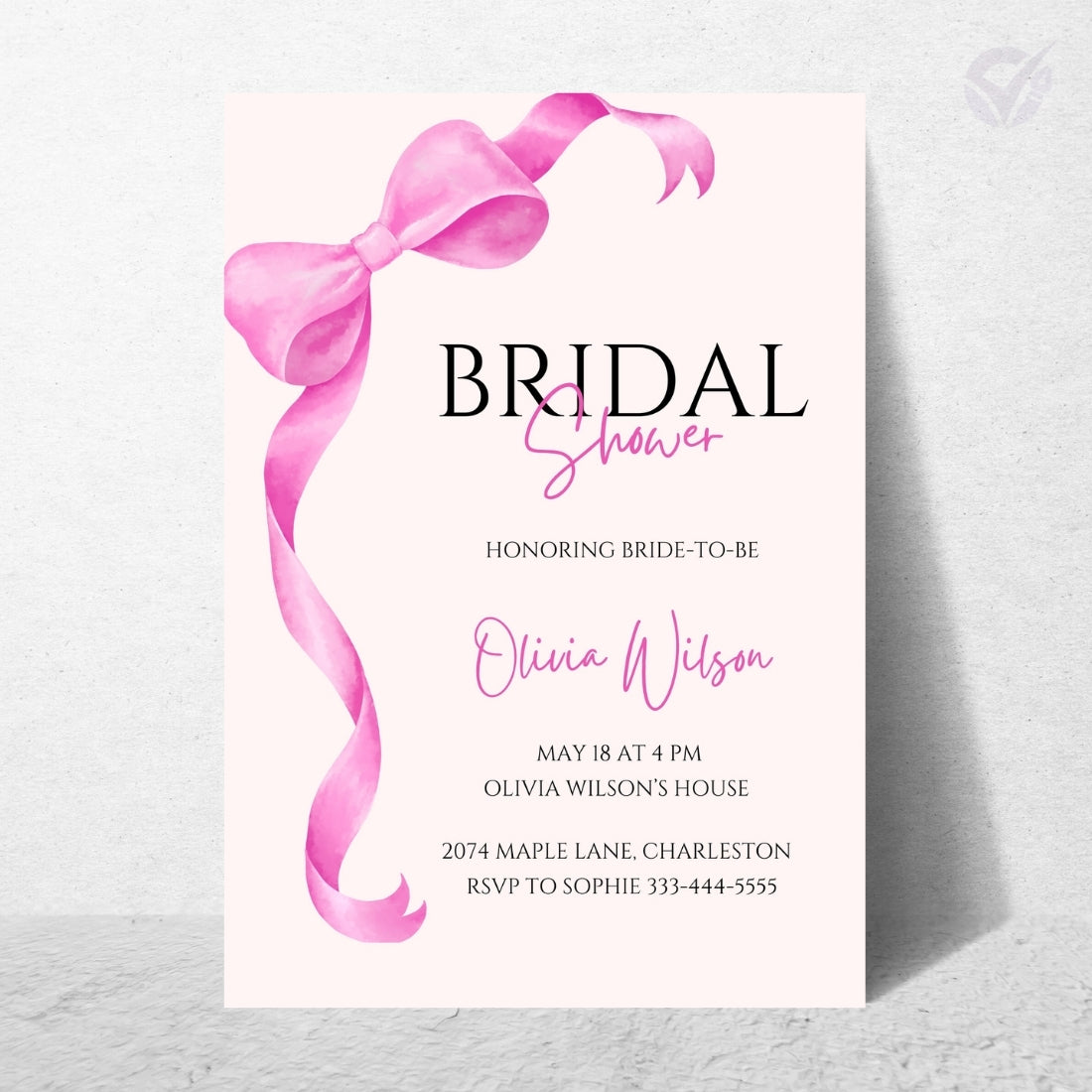 Bridal Shower Invitation Wording Editable Canva Template 1-Page Digital Download