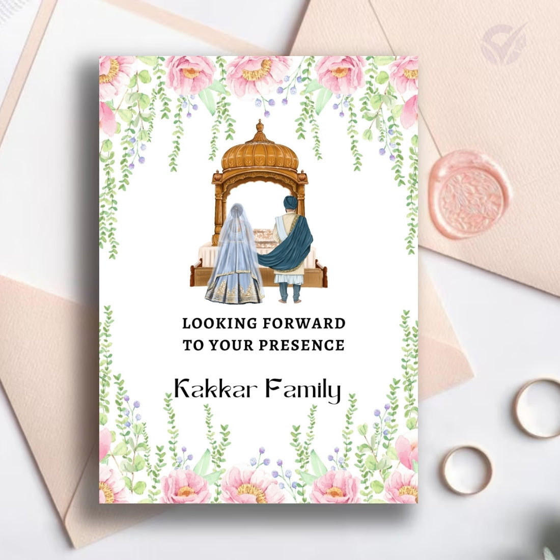 Indian Sikh Wedding Card Invites 8 Editable Canva Templates USA Format Digital Download for Sikh Wedding Invitations