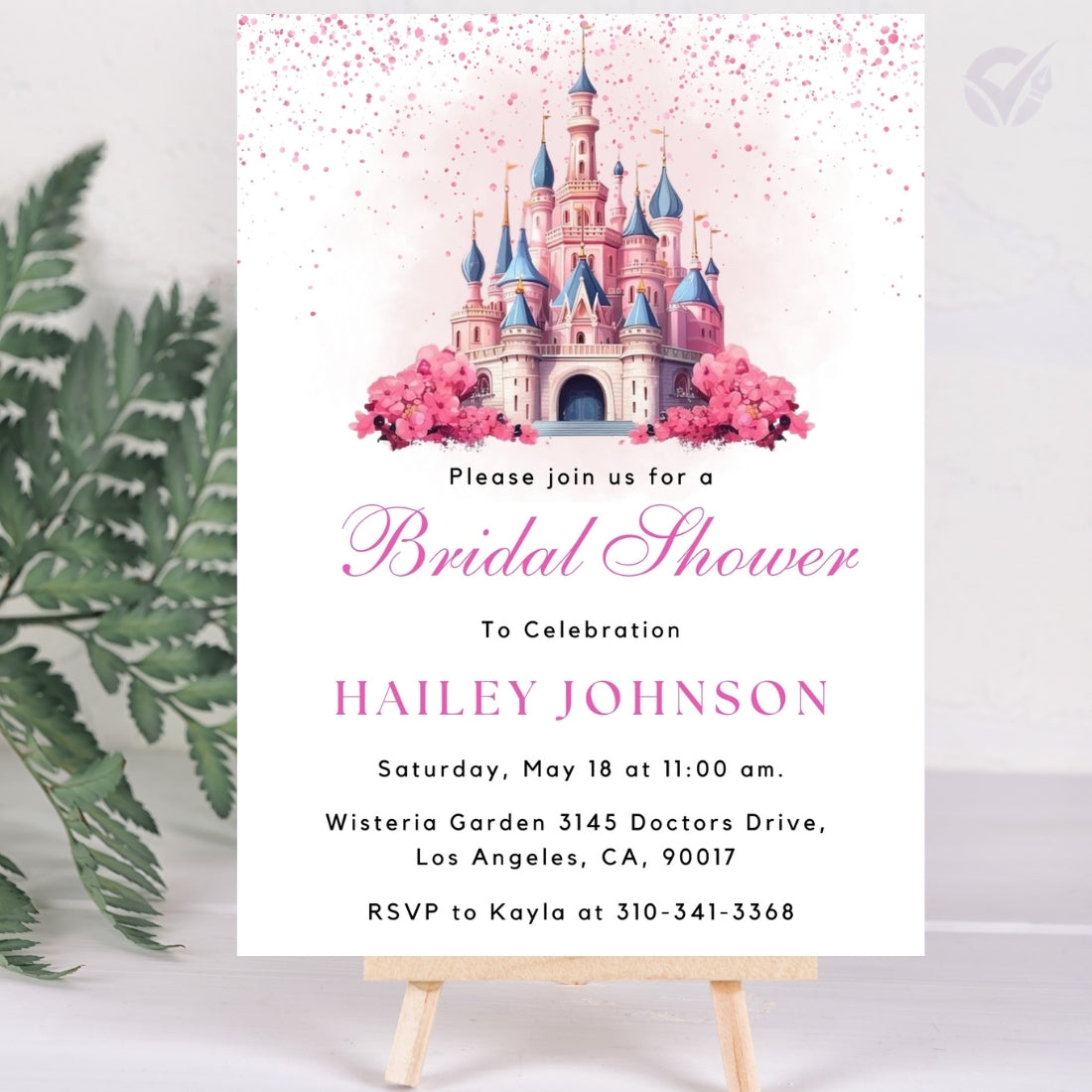 Disney Themed Bridal Shower Invitations Editable Canva Template Digital Download