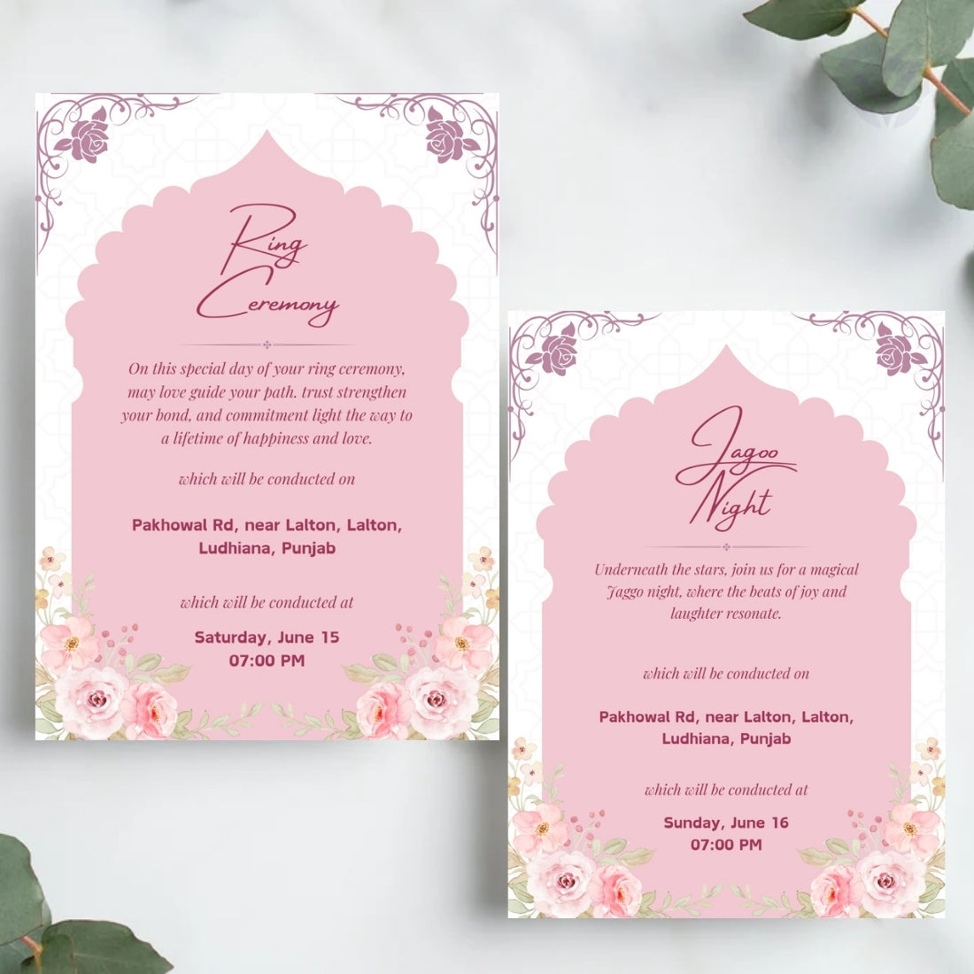 Digital Sikh Wedding Invitation Templates 8 Page Editable Canva Suite Punjabi Wedding Card Set