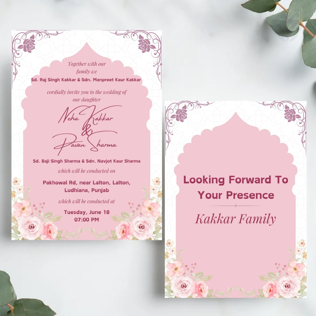 Digital Sikh Wedding Invitation Templates 8 Page Editable Canva Suite Punjabi Wedding Card Set