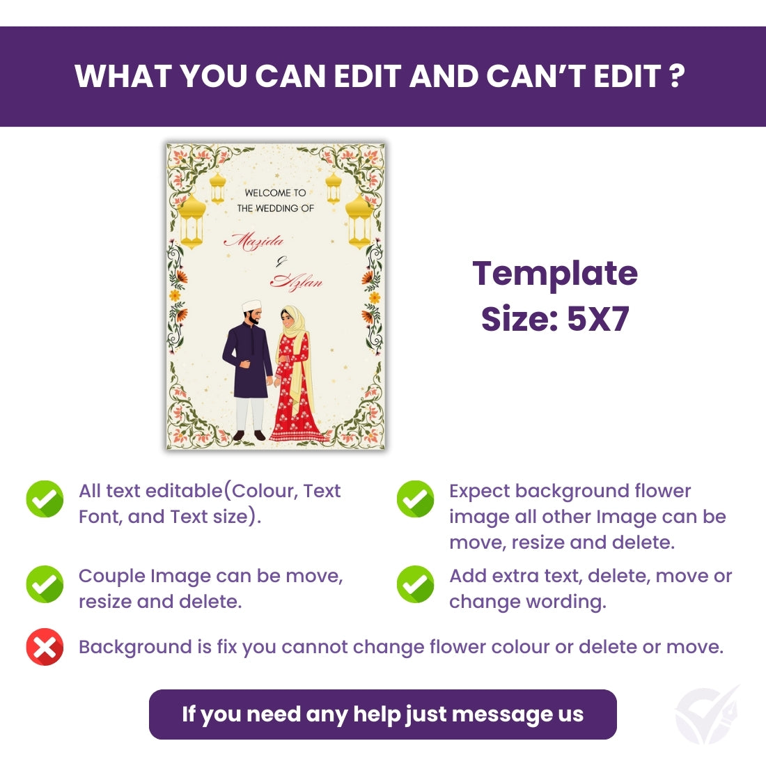 Islamic Wedding Invitation Cards 2 Page Editable Canva Template Digital Download