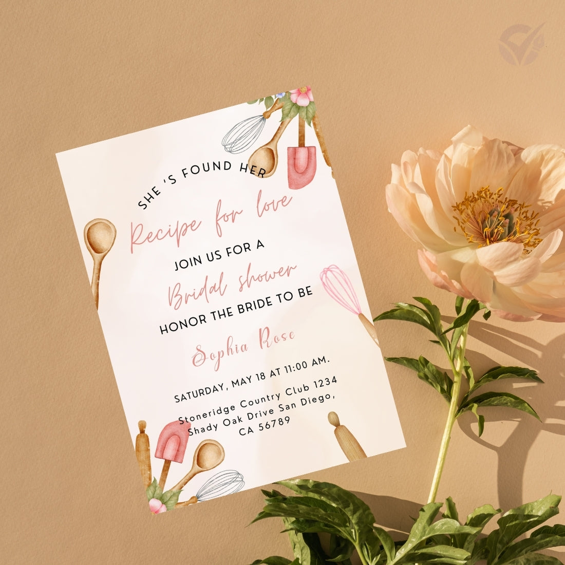 Kitchen Theme Bridal Shower Invitations Editable Canva Template Digital Download
