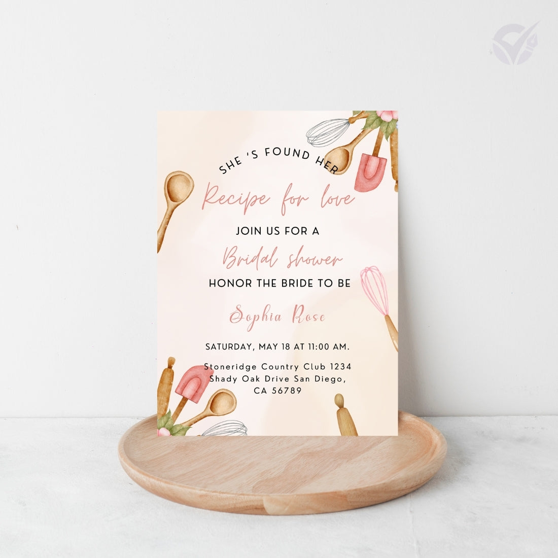 Kitchen Theme Bridal Shower Invitations Editable Canva Template Digital Download