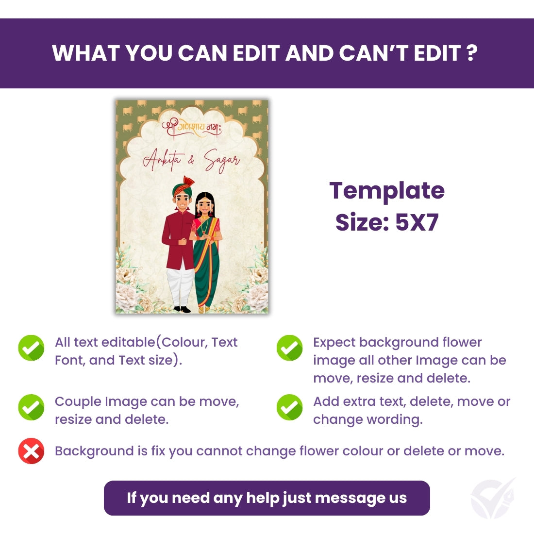 Marathi Wedding Invitation Wording 2 Page Digital Canva Template Editable Wedding Invite Instant Download