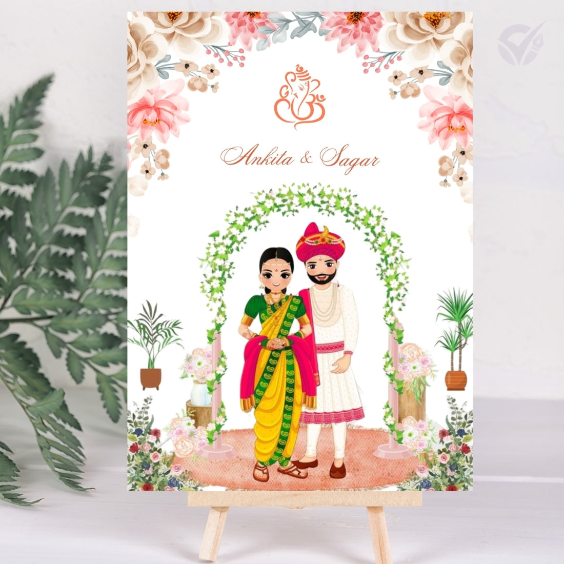 Marathi Wedding Invitation 2 Page Editable Canva Template Traditional Indian Wedding Card Instant Digital Download