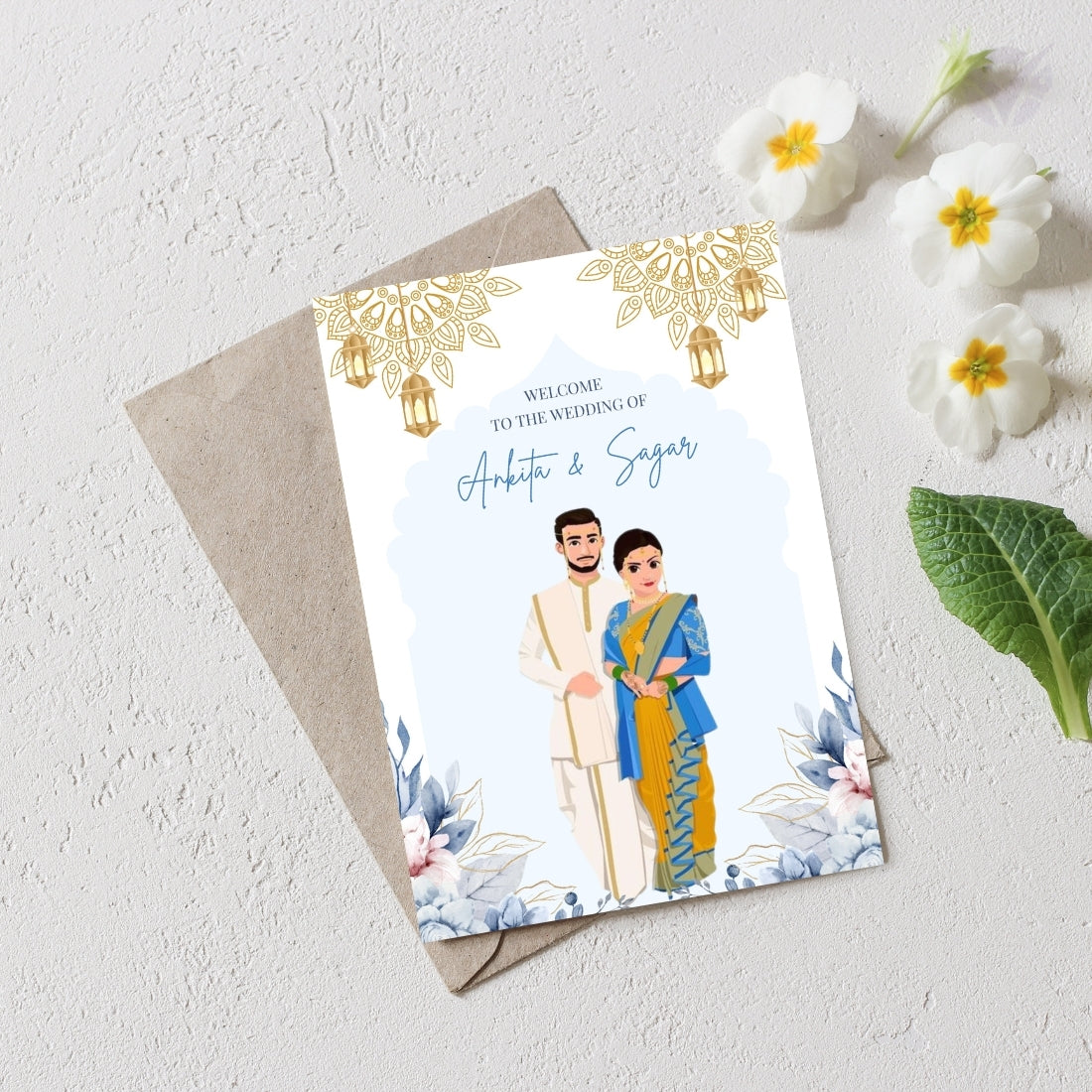 Wedding Invitation Card 2 Page Marathi Theme Editable Canva Template Digital Download