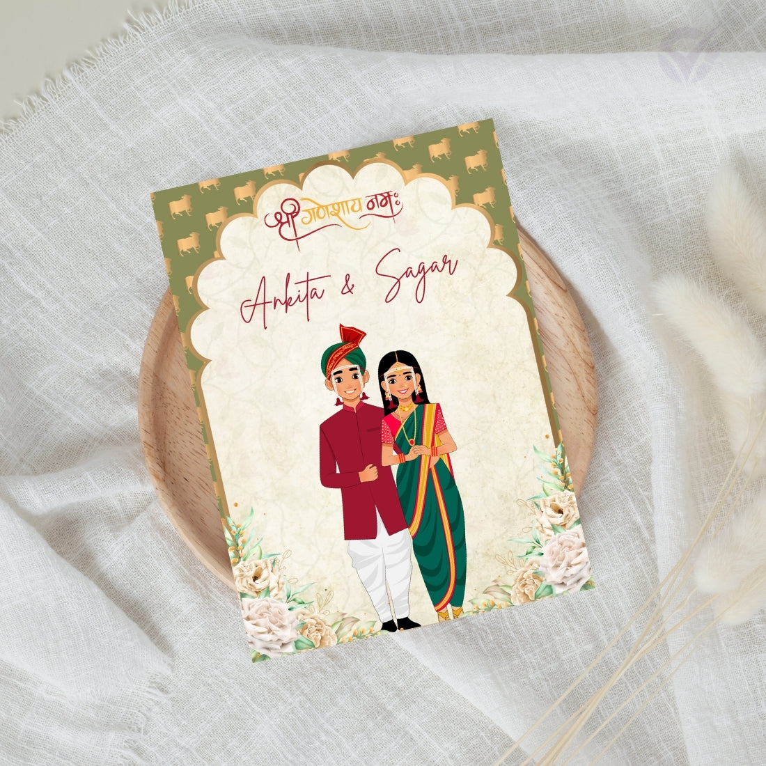 Marathi Wedding Invitation Wording 2 Page Digital Canva Template Editable Wedding Invite Instant Download