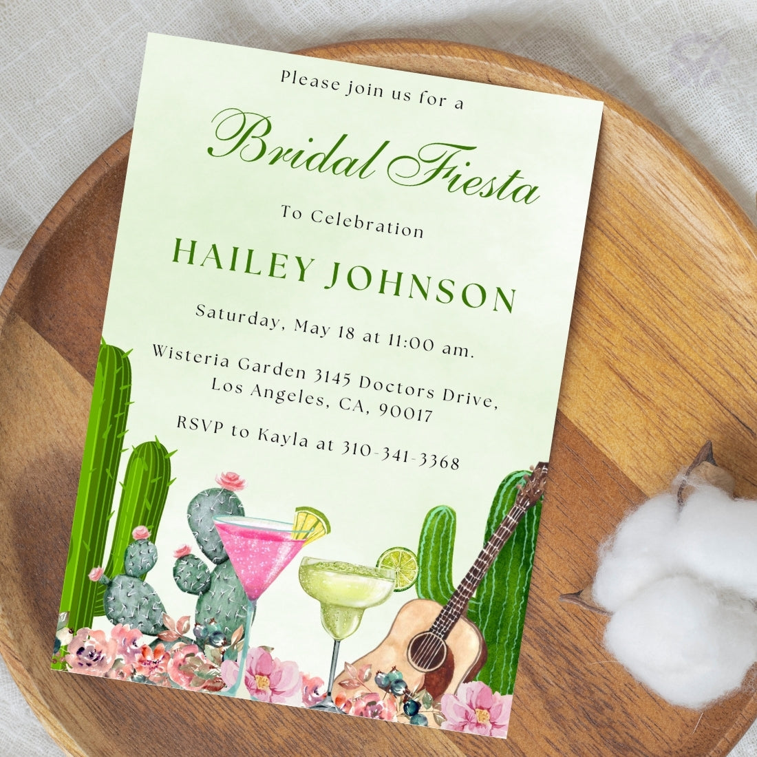 Mexican Themed Bridal Shower Invitations Editable Canva Template Digital Download