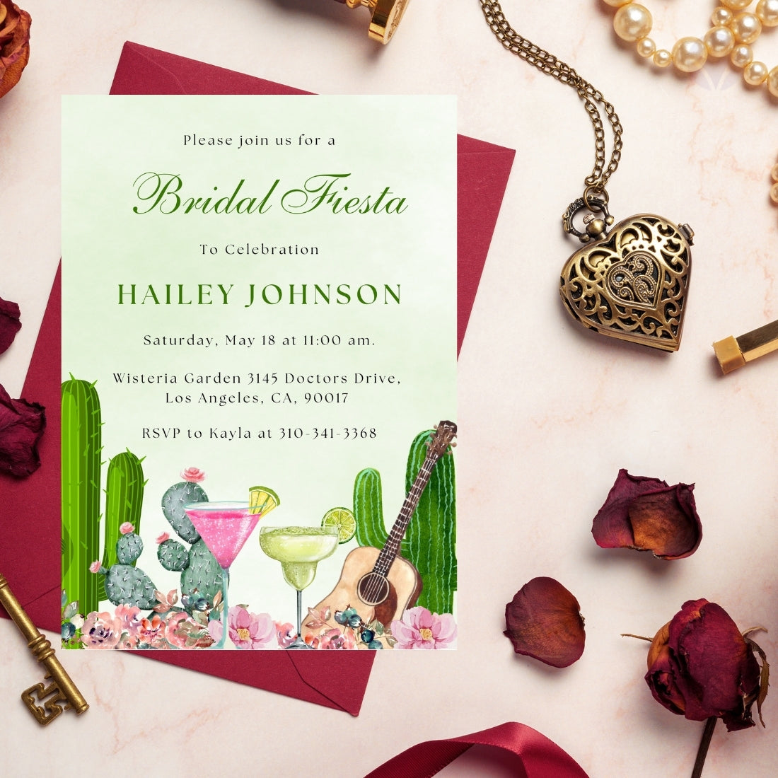 Mexican Themed Bridal Shower Invitations Editable Canva Template Digital Download