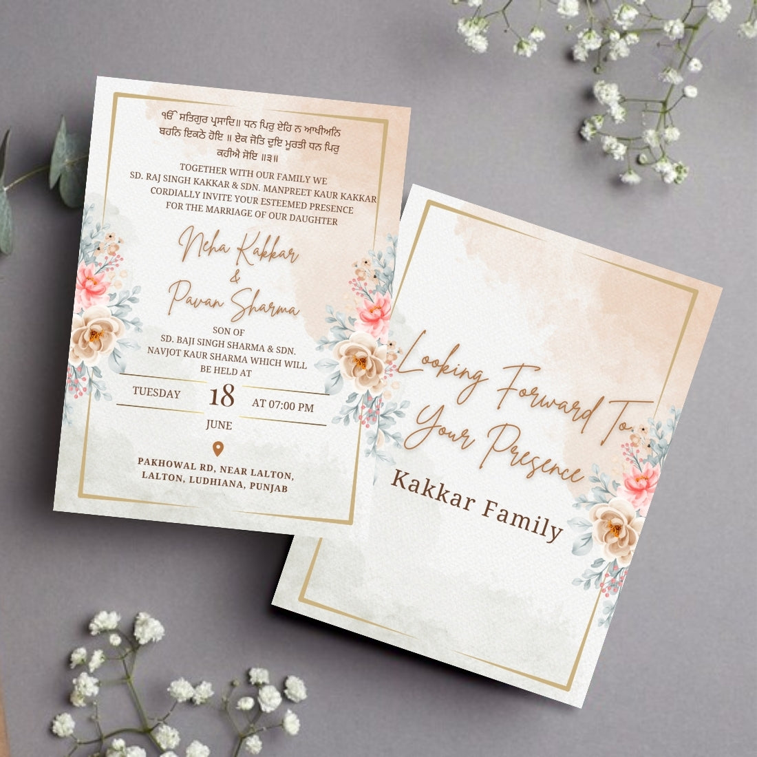 Indian Invitation Wording for Sikh Wedding Editable Canva Templates Traditional Sikh Wedding Text Suite Instant Digital Download