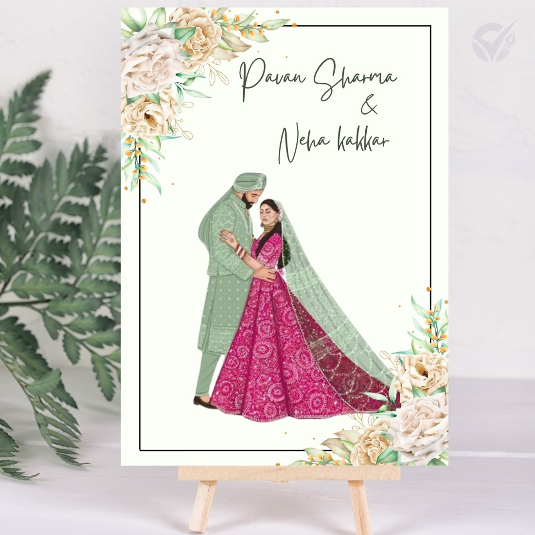 Sikh Wedding Card Invitations – Punjabi Theme 2-Card Editable Canva Template
