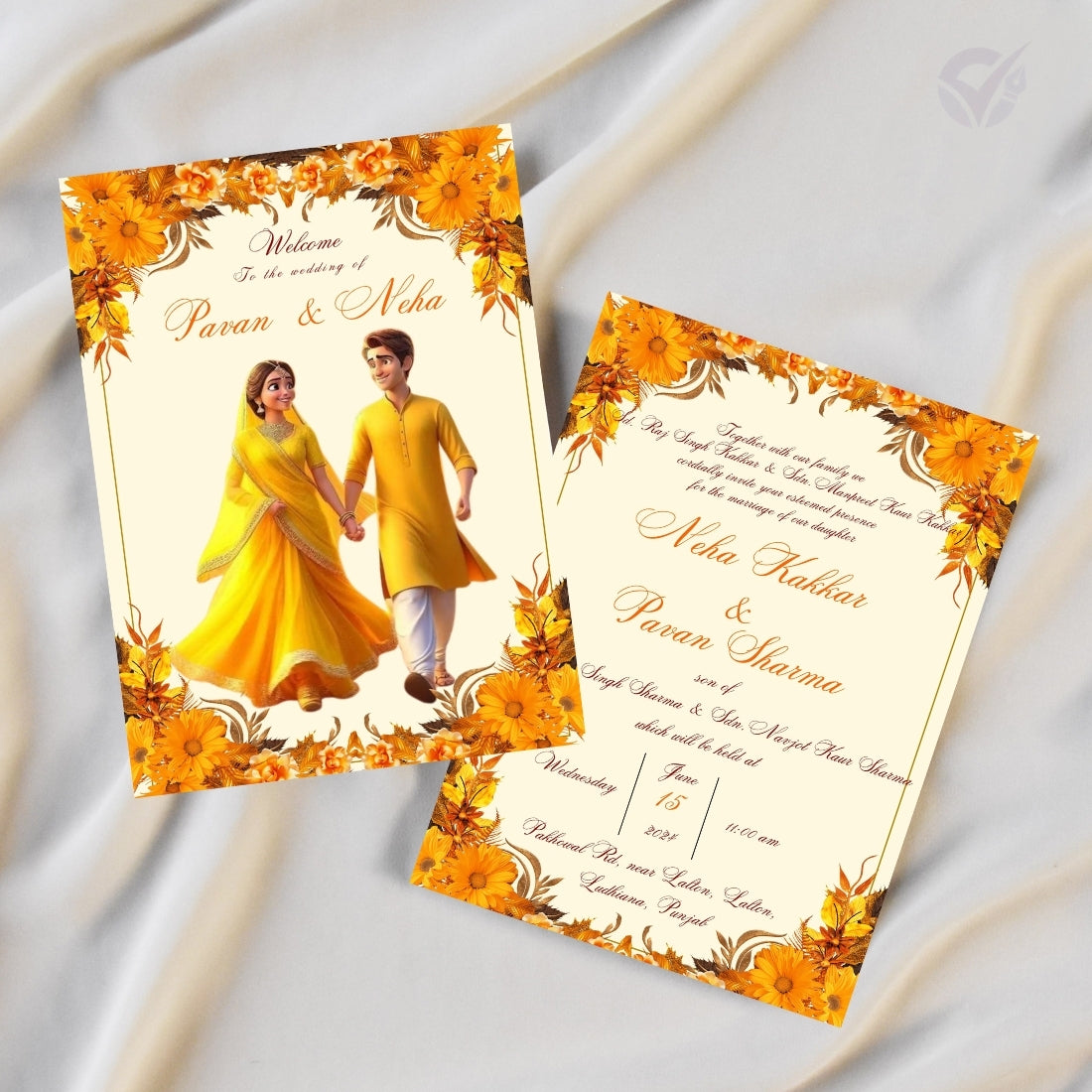 Sikh Wedding Invitation Templates Editable Punjabi Couple Cards Digital Download Canva Invitation Set
