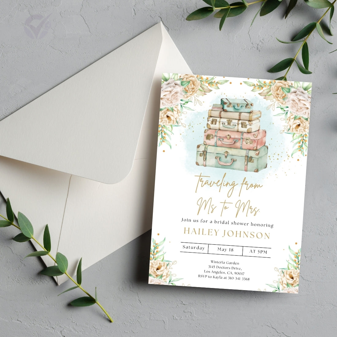 Travel Theme Bridal Shower Invitation Editable Canva Template Destination Bridal Shower Invite Instant Digital Download