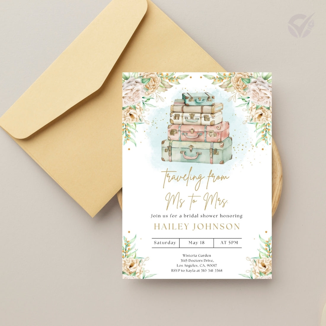 Travel Theme Bridal Shower Invitation Editable Canva Template Destination Bridal Shower Invite Instant Digital Download