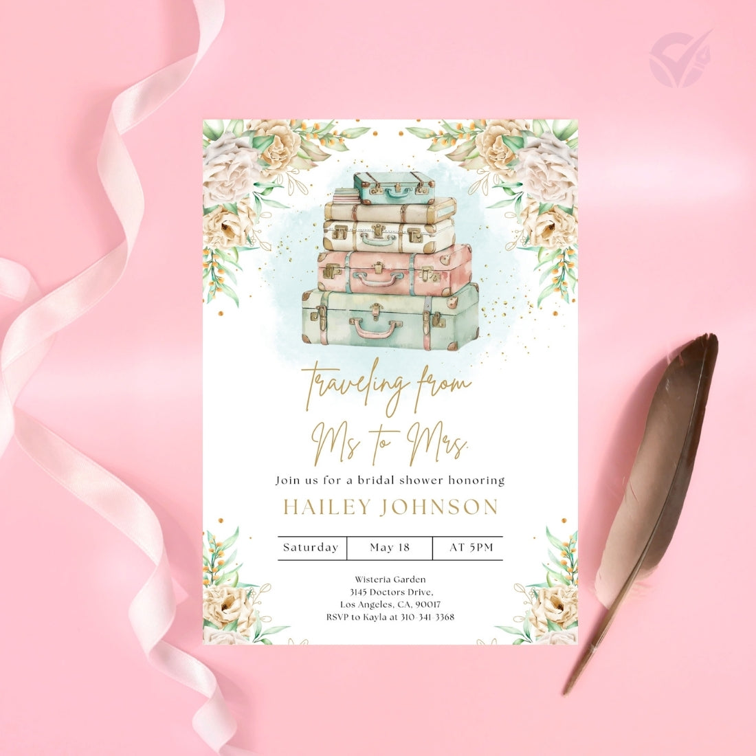 Travel Theme Bridal Shower Invitation Editable Canva Template Destination Bridal Shower Invite Instant Digital Download