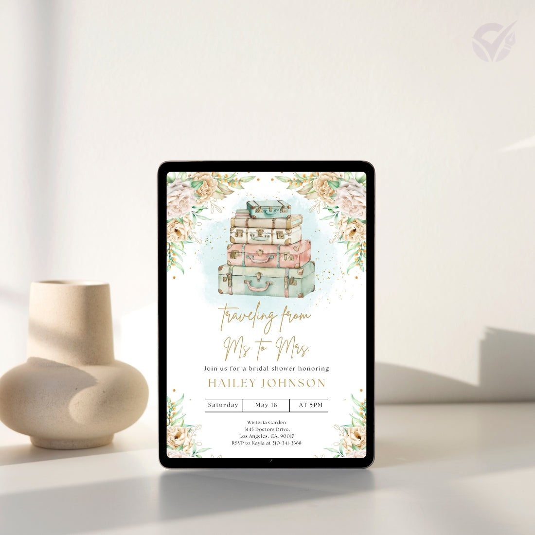Travel Theme Bridal Shower Invitation Editable Canva Template Destination Bridal Shower Invite Instant Digital Download
