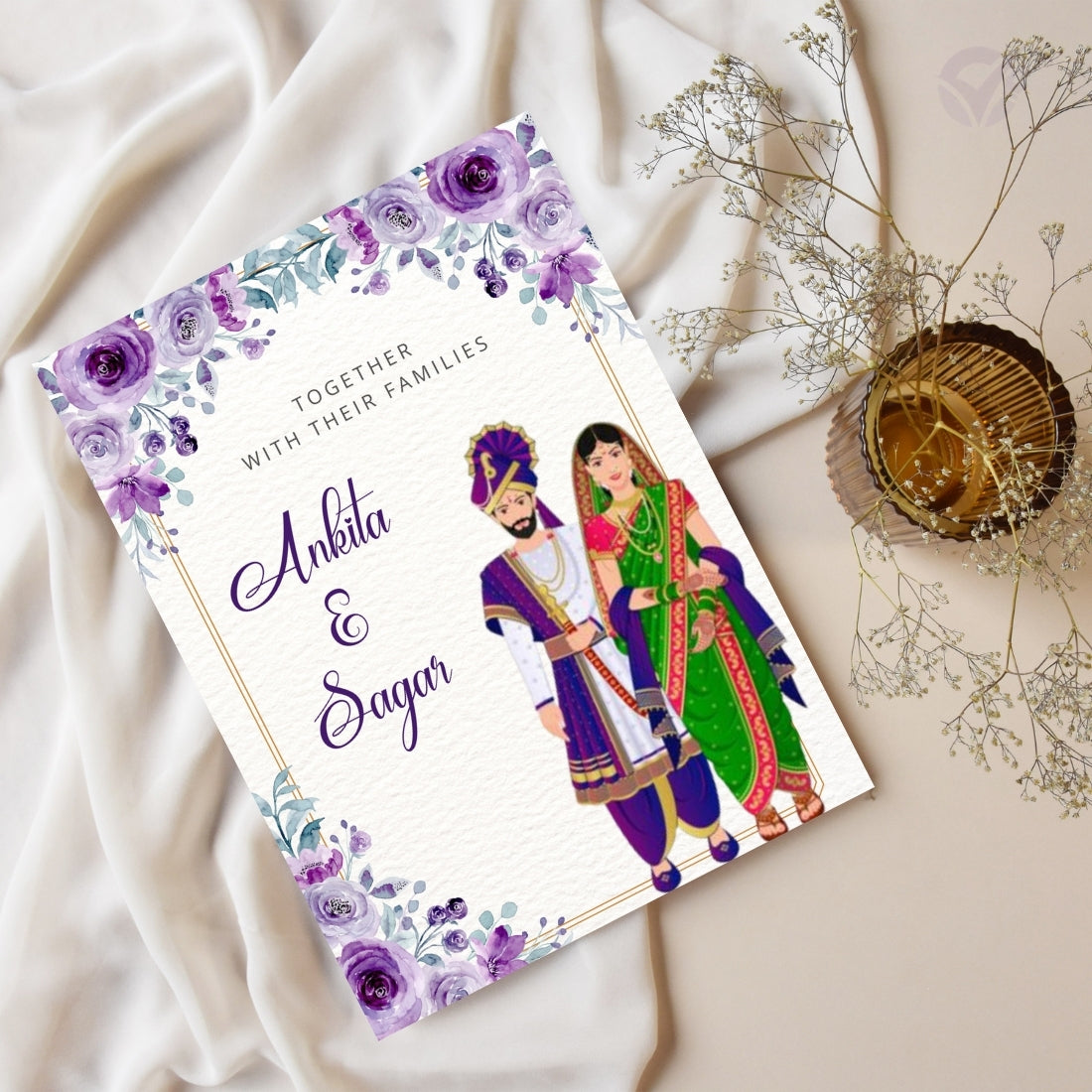 Marathi Invitation Card for Wedding 2 Page Editable Canva Template Digital Download Only