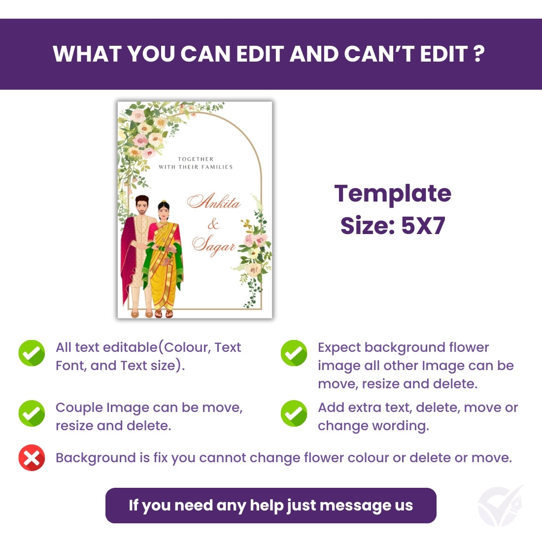 Marathi Wedding Invite Template 2 Page Editable Canva Design Digital Download