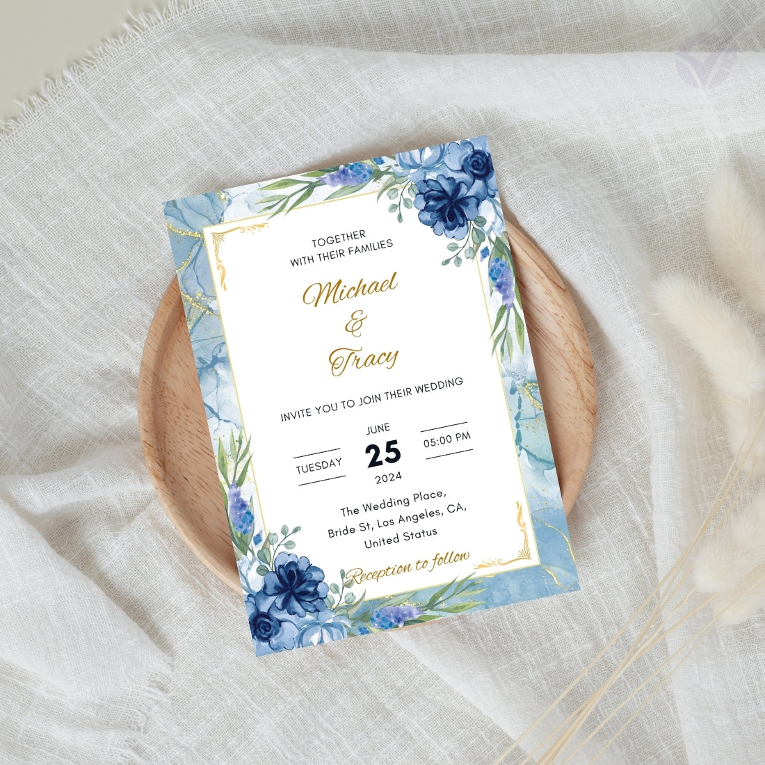 Wedding Invitations With RSVP 3 Editable Canva Templates Main Card, RSVP & Details Card Instant Digital Download