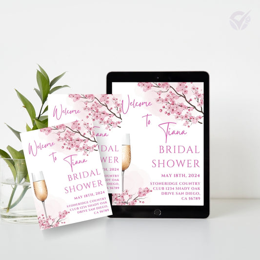 Autumn Themed Bridal Shower Invitations Editable Canva Template Digital Download
