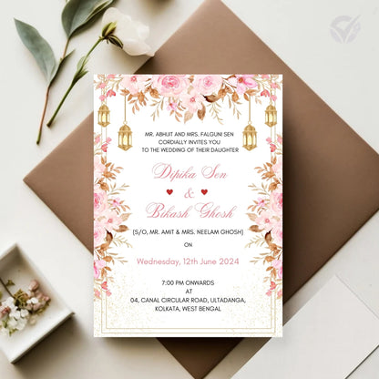 Bengali Wedding Invitation 2 Page Editable Canva Template Traditional Indian Wedding Card Instant Digital Download