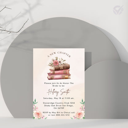 Book Themed Bridal Shower Invitation Editable Canva Template Literary Bridal Shower Invite Instant Digital Download
