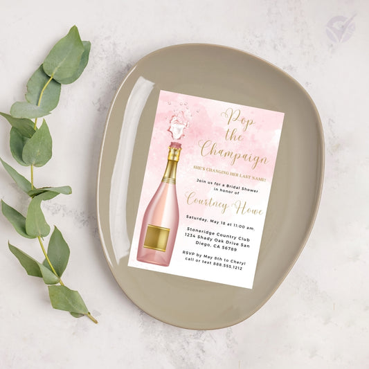 Bridal Shower Invitations Online Editable Canva Template 1-Page Digital Download