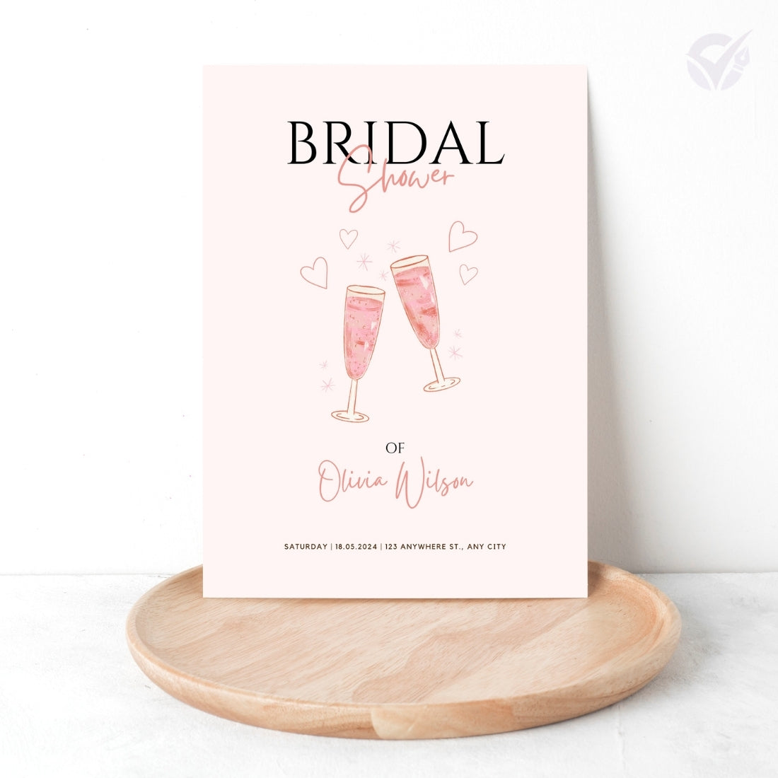 Bridal Shower Invitations Editable Canva Template Digital Download