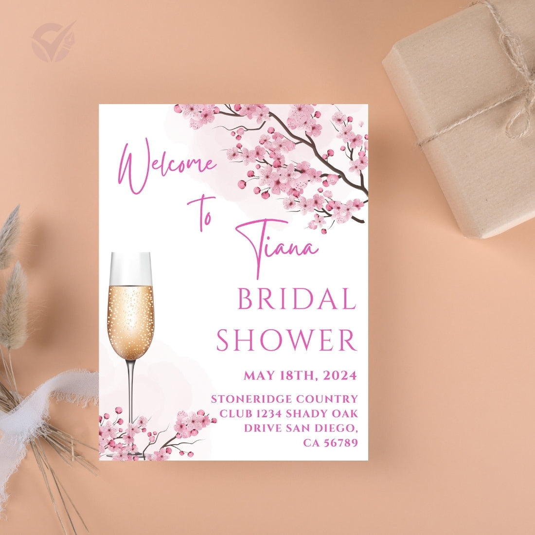 Autumn Themed Bridal Shower Invitations Editable Canva Template Digital Download