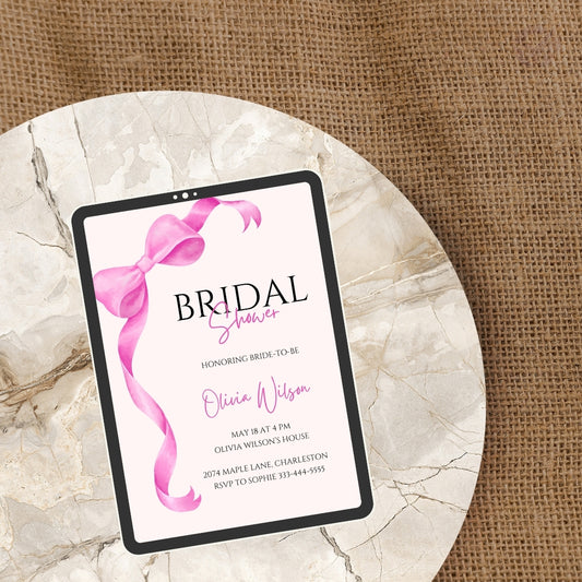 Bridal Shower Invitation Wording Editable Canva Template 1-Page Digital Download
