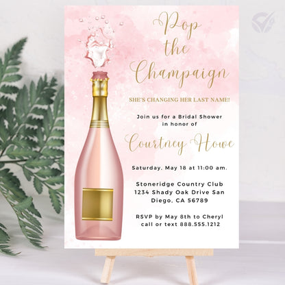 Bridal Shower Invitations Online Editable Canva Template 1-Page Digital Download
