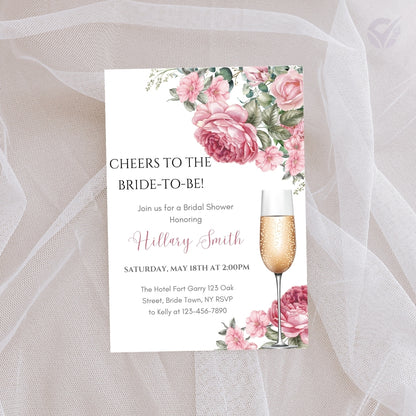 Printable Bridal Shower Invitations Editable Canva Template 5x7 Digital Download